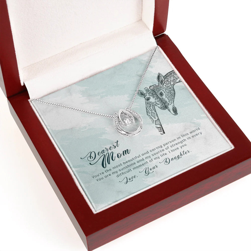 Mom You're Most Beautiful Lucky Horseshoe Necklace Luxury Box